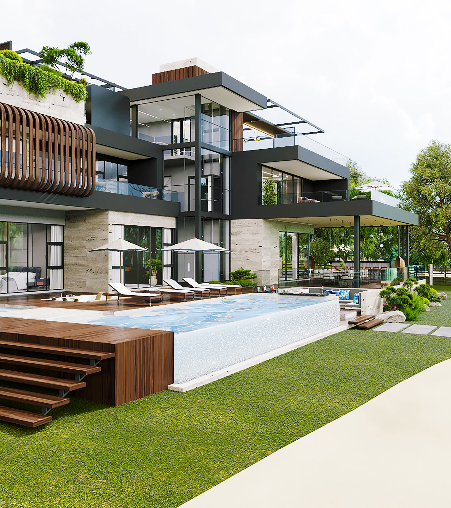 Interior detail of Kadima resort living space with custom furnishings