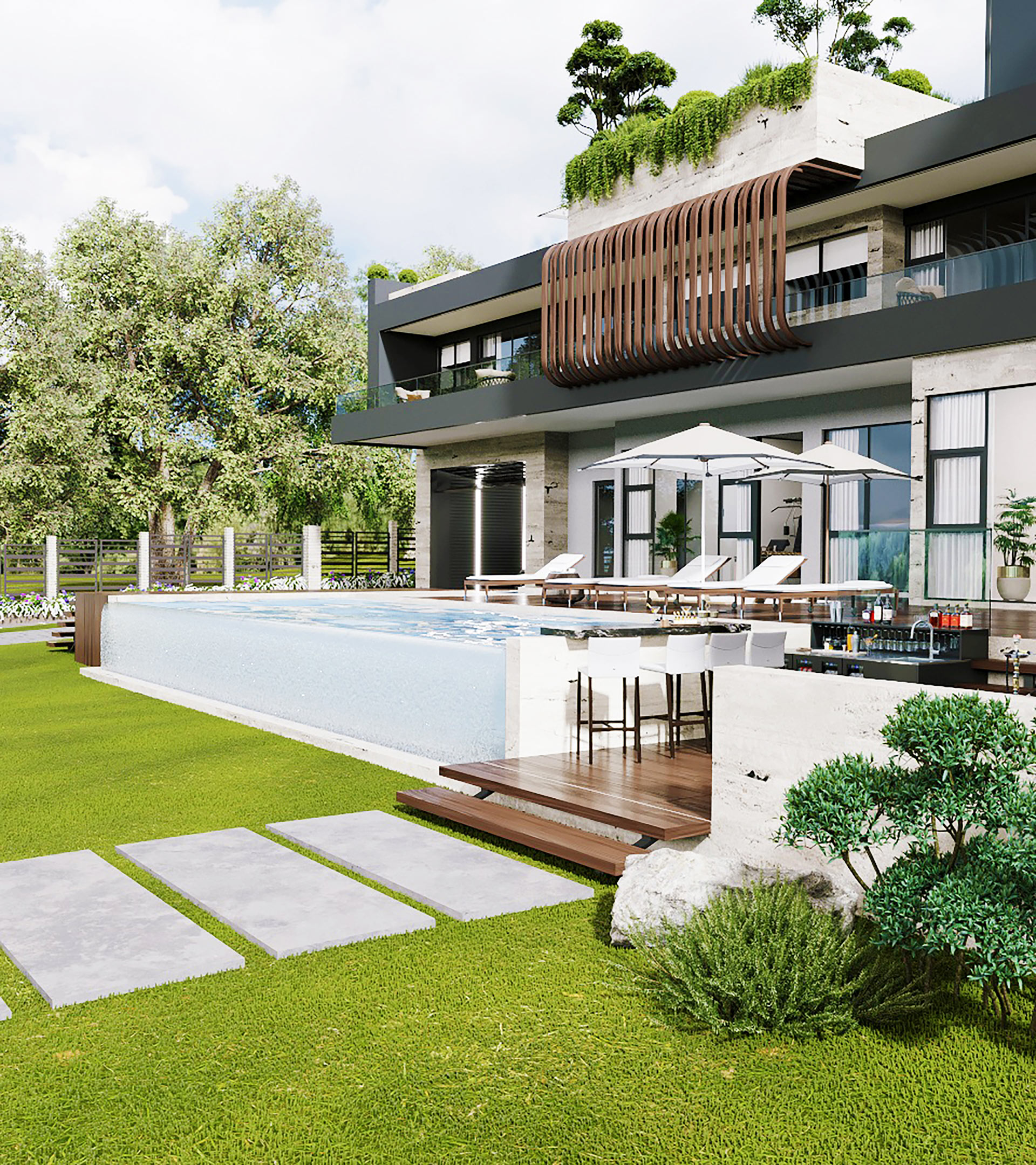 Kadima Lakeview Resort exterior with pool terrace and panoramic landscape views
